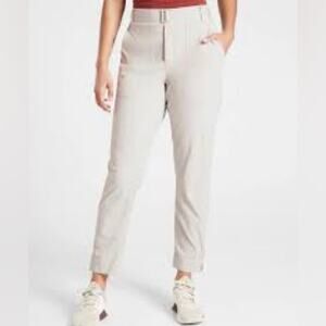 Athleta Trekkie Nylon Ripstop Hiking Pants With Belt Birch Gray Size 6